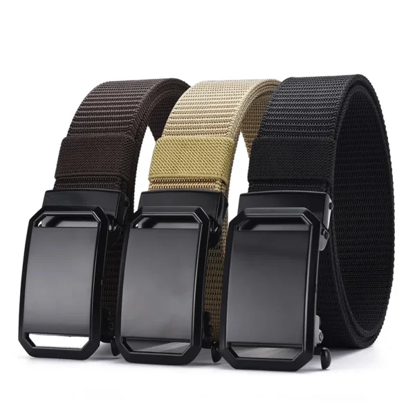 Men's Nylon Braided Belt Automatic Buckle Daily Commute Outdoor Multifunctional Breathable Lightweight Belt - Image 6
