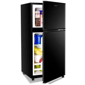 3.5Cu.Ft Compact Refrigerator Mini Fridge with Freezer Small Refrigerator with 2 Door 7 Level Thermostat Removable Shelves for