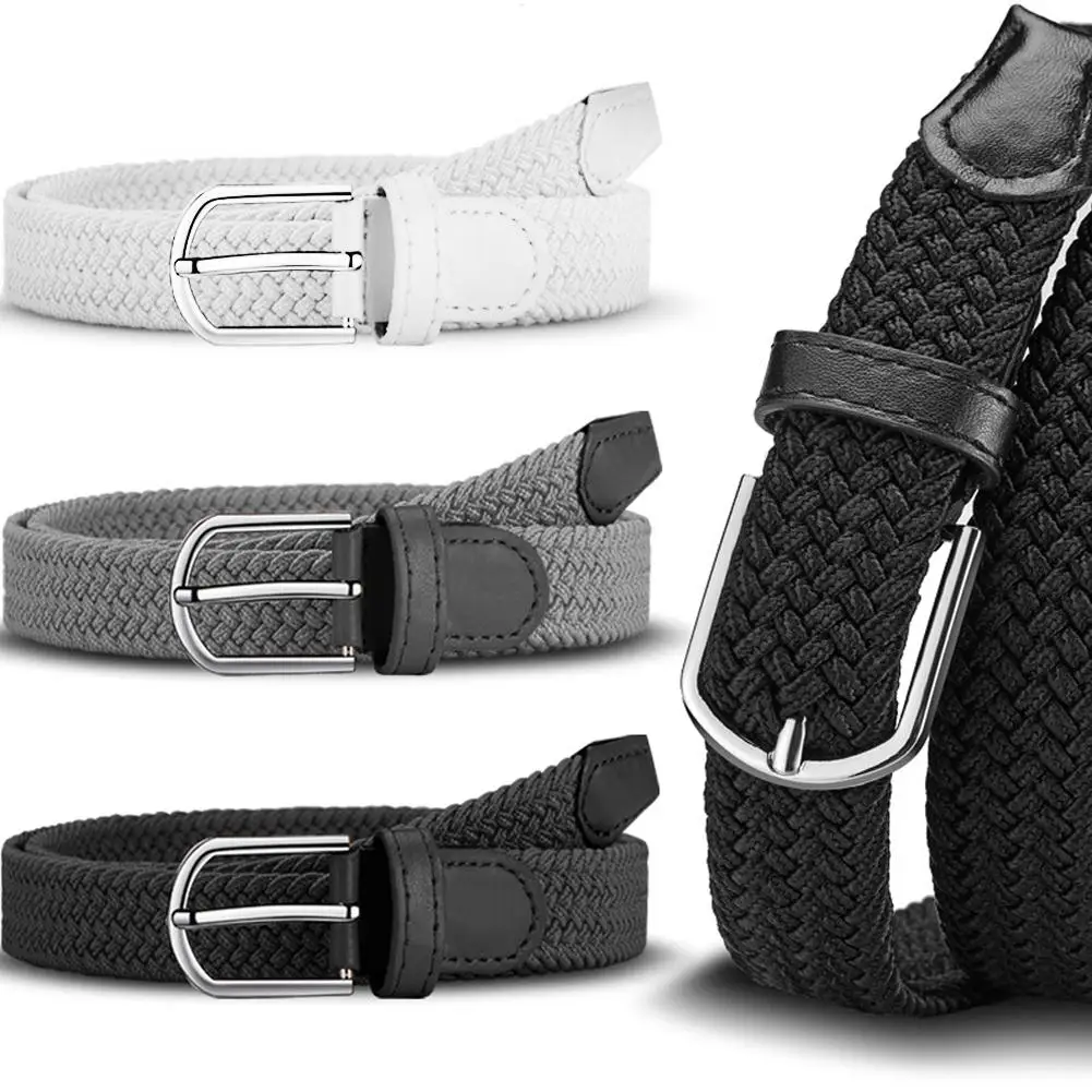 Men's Belt Fashion Casual Woven Elastic Belt Outdoor Sports Military Tactical Strap Climbing Work Belt Unisex With Jeans Pants - Image 2