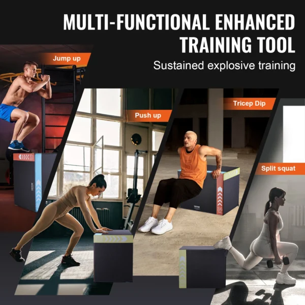 VEVOR 3 in 1 Foam Plyometric Jump Box Jumping Exercise Jumping Trainer Agility Anti-Slip Fitness  Step Up Box Home Gym Training - Image 5