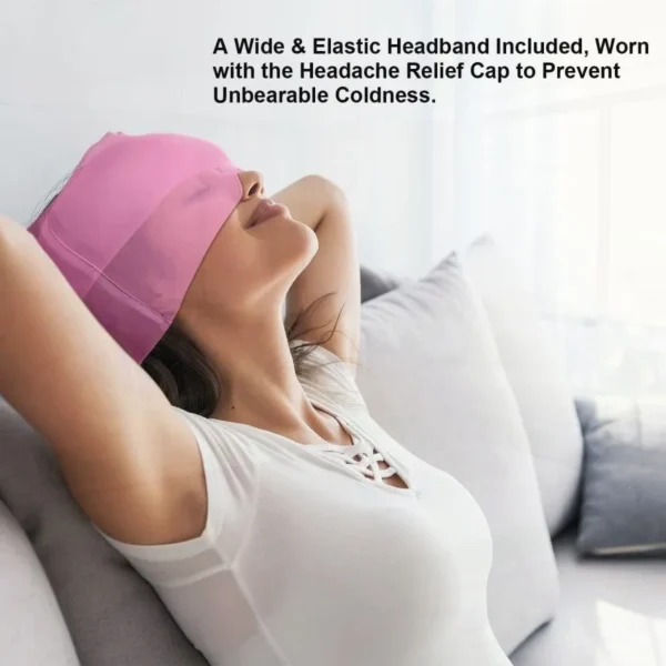 360 Massage Migraine Relief Hat Stress Relief Eye Mask Gel Hot Cold Therapy ache Pain Relief Cap Ice  Wrap for ache and Puffy E - Image 8