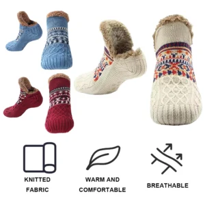 Men Women Winter Indoor Home Slippers Socks Non Slip Bedroom Sleeping Sock Soft Thermal Slipper Socks for Christmas