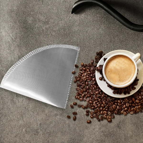 Stainless Steel Coffee Filter Paper Reusable Pour Over Coffee Filter Easy Clean Washable Eco-Friendly for Household Products