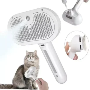 Self-Cleaning Pet Slicker Brush USB Rechargeable Deshedding Tool with 360° Rotating Teeth Reduces 95% Loose Hair