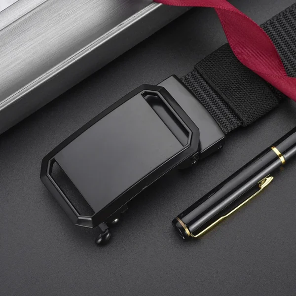 Men's Nylon Braided Belt Automatic Buckle Daily Commute Outdoor Multifunctional Breathable Lightweight Belt - Image 3