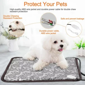 Pet Heated Mat Dog Temperature Adjustable Dog Heating Pad Waterproof Electric Heating Pad Timer Dog Sleeping Supply waterproof ﻿