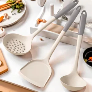 2/3/4pcs Silicone Kitchen Utensil Set With Non-Stick Pans Silicone Spatula Soup Ladle Slotted Spoon Cooking Tools For Kitchen