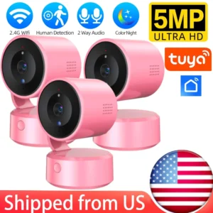 5MP Tuya Wifi One-Touch Call Camera Indoor  Security IP Camara Two Way Audio Mini Baby Monitor PIR Auto Tracking Surveillance