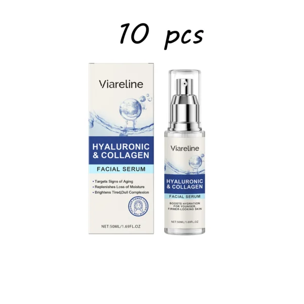 Viareline Hyaluronic Acid Face Serum Improve Skin Luster Lasting Moisturizing Anti-aging Fade Fine Line Smoothing Face Serum - Image 9