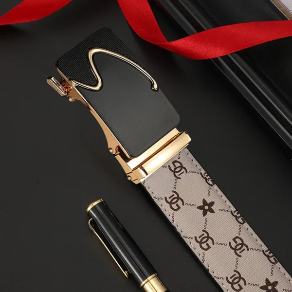 Men belt Leather Belt Metal Alloy Automatic Buckle Brand Luxury Design Waist Belts for Men Strap Male - Image 4