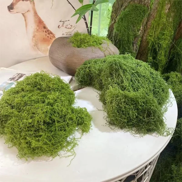 50g Fake Moss DIY Crafts Grass Artificial Moss Faux Preserved Moss Green Plants Home Room Garden Decor Mini Landscape Fake Grass - Image 5