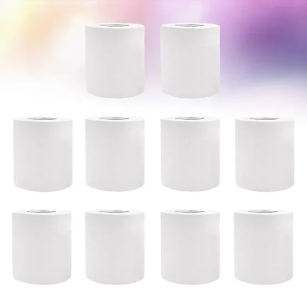 10 Rolls Toilet Paper Wood Pulp Soft Absorbent Environmentally Friendly Recycled Paper Home Use No Fluorescent Dye Small Rolls - Image 3