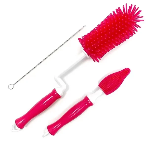 Silicone Bottle Cleaning Brush Baby Pacifier Straw Scrubber Small Brush 360 Degree Glass Cup Washing Kitchen Cleaning Tool Set - Image 10