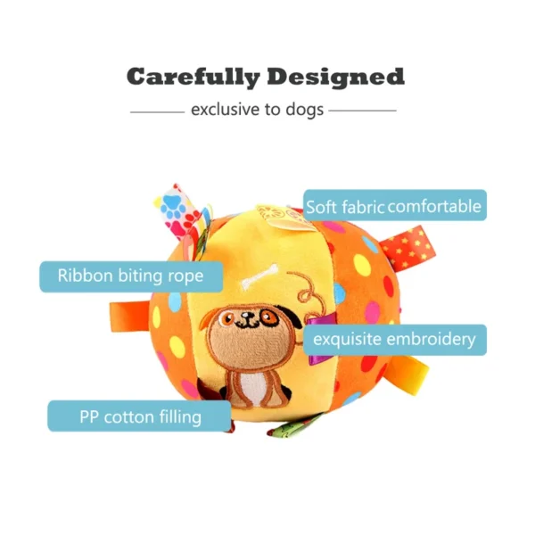 Plush Dog Vocal Toy Ball Funny Interactive Pet Toys with Bells Cleaning Tooth Chew Toy For Small Large Dogs Cats Puppy Plaything - Image 3