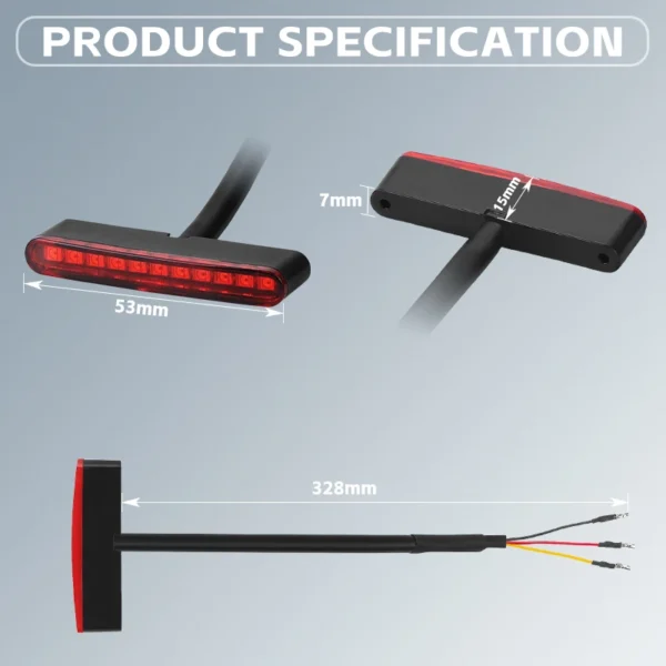 Motorcycle mini Rear Brake LED Tail Stop Light signal Lamp indicator for Dirt bike Motorbike scooter ATV Decorative Lamp 12V - Image 3