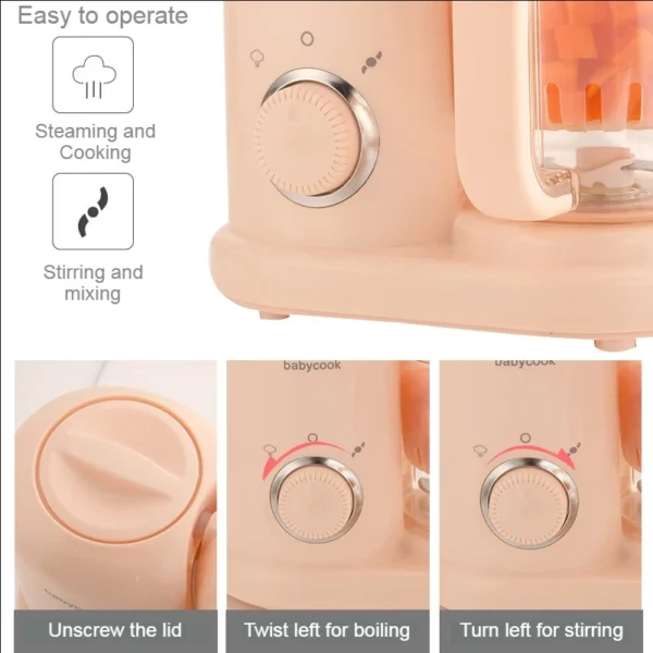 Baby Food Maker Baby Food Mills Supplement Machine Multifunctional Food Processors Blender Grinder Steamer Mixer Steam Cooking - Image 4