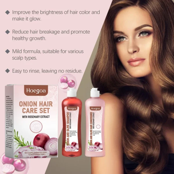 Rosemary Onion Shampoo and Conditioner Sets Anti Hair Loss Improve Rough Frizz Prevent Breakage Repair Damaged Hair Care Product - Image 6