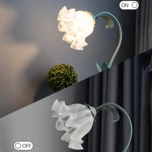 LED Night Light French Romantic White Glass Decorative Lamp Cream Style Pastoral Country Acrylic Eye Protection for Home Bedroom - Image 4
