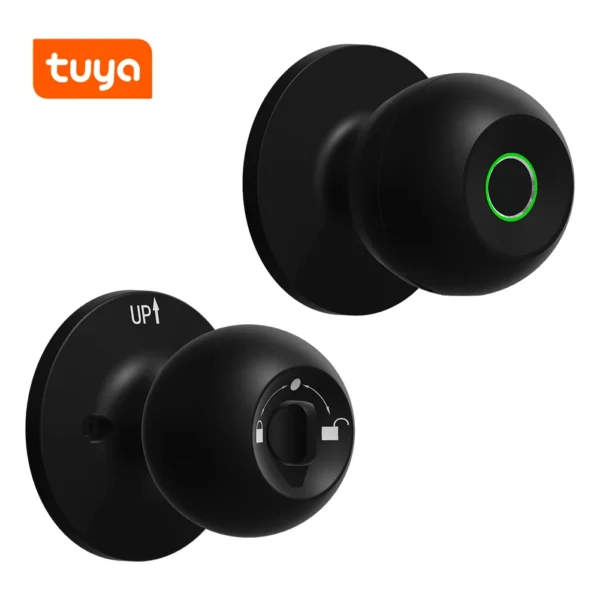 Smart Lock Fingerprint Door Knob Rechargeable Electronic Door Lock with Keys TUYA App Control for Bedrooms Cloakroom - Image 7