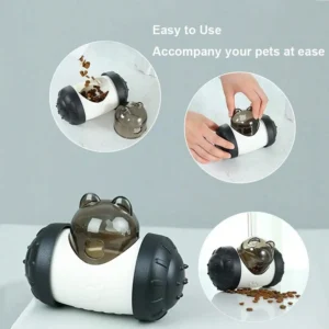 Snack Dispensing Dog Toys, Rocking Bear Food Dispenser Tumbler, Tumbler Dog And Cat Food Dispenser Feeder Ball Toys
