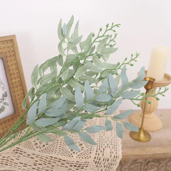 50cm Artificial Plants Leaf Green Long Branch Fake Eucalyptus Flower Arrangement Accessories Wedding Home Decoration Fake Floral - Image 7