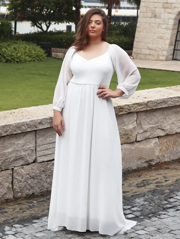 Women's Sexy Lace Maxi Evening dress Gown Off Shoulder Lantern Sleeve High Waist Women Dress Flowy Hem White Elegant Long Dress - Image 4