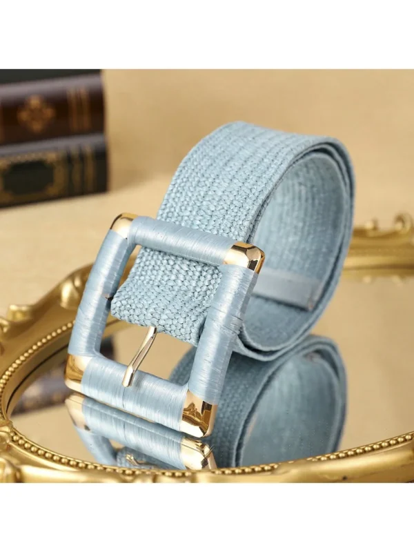 1 piece of women's blue braided belt, bohemian style, shopping go-ahead, party wear, trendy belt, suitable for everyday wear - Image 3