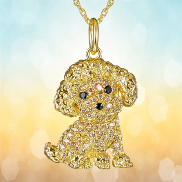 Exquisite Cute Poodle Pendant Necklace Fashion Women's Pet Dog Jewelry Animal Accessories Elegant Party Gifts for Dog Lovers - Image 2