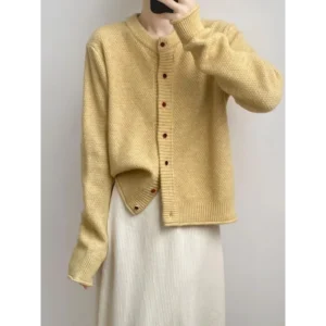 Sweater Coat for Women Autumn Winter New Collection High-End Loose Knit Cardigan