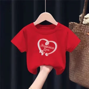 New Summer Tops for Children, Round-neck Short-sleeved Base Shirts for Both Boys and Girls Kids Clothes