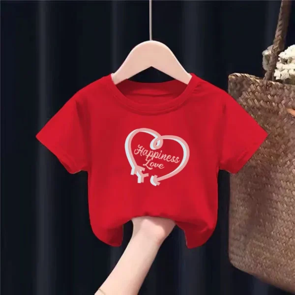 New Summer Tops for Children, Round-neck Short-sleeved Base Shirts for Both Boys and Girls Kids Clothes