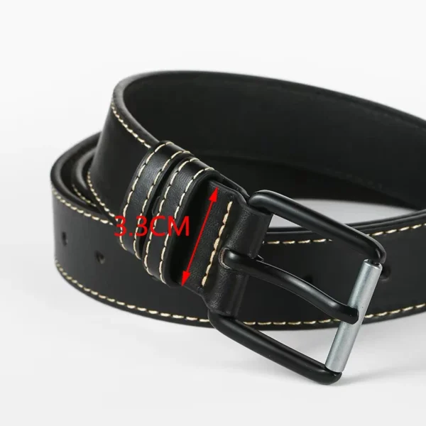 Men's Trousers Belt Simple Fashion Luxury Brand Leather High Quality Waistband Men Luxury Brand Black Belt DT151 - Image 5