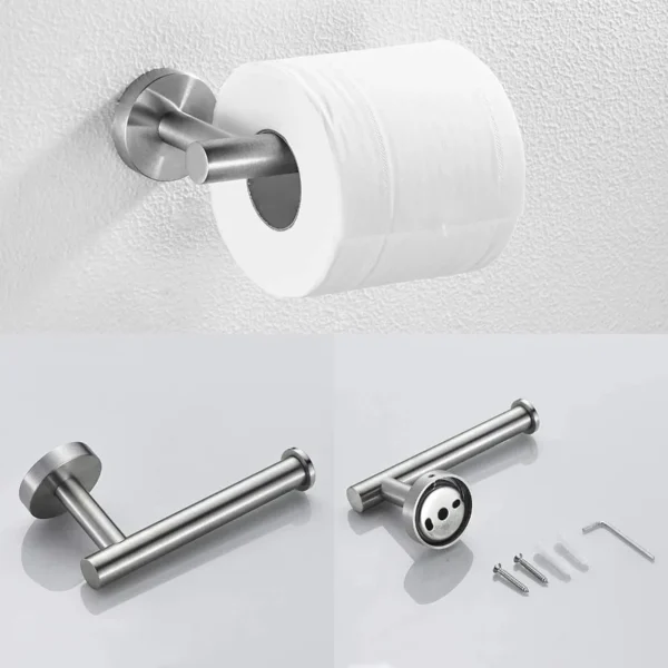 3Piece Bathroom Hardware Set with Toilet Paper Holder Towel Ring Adjustable Towel Bar Wall Mount Bath Accessory Set RT - Image 3
