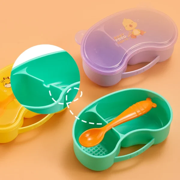 Portable and Grindable Baby's Complementary Food Bowl set,Separate Hot and Cold Food, Perfect for School, Picnics, and Trips - Image 2