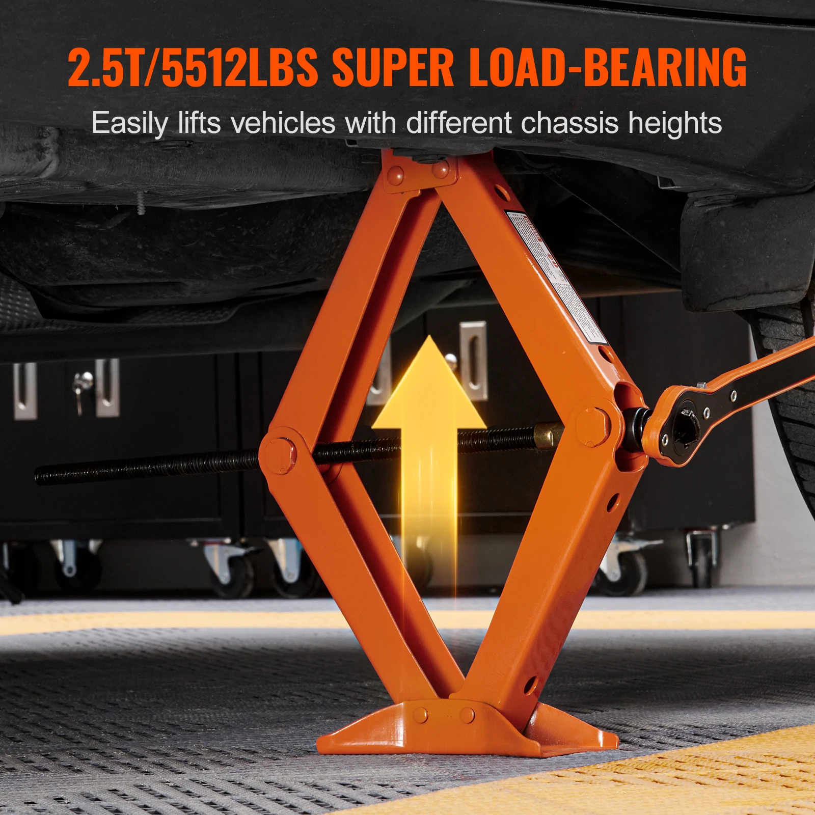 SucceBuy Scissor Jack 2.5 Ton/5512 lbs Scissor Car Jack 3.7"-17.1" Lifting Range Scissor Lift Jack Portable Tire Jack for Car - Image 3