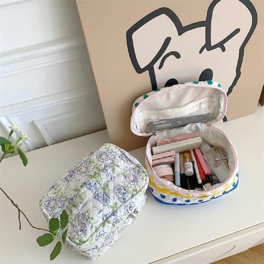 3Pcs Floral Makeup Cosmetic Bags for women - Cute Travel Toiletry Organizer & Handbag Storage Purses