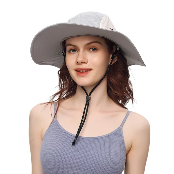 OhSunny Hiking Hats for Women,UPF50+ Waterproof Sunhat,Lightweight Breathable Mesh Windproof Bucket Hat for Camping Fishing - Image 7