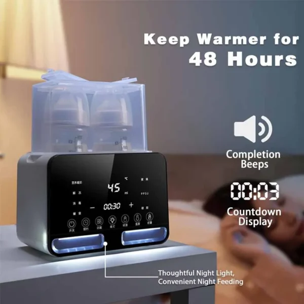 Baby Bottle Warmer Sterilizer Multifunction Fast Milk Bottle Warmers with Timer Accurate Temperature Control Newborn Accessories - Image 5