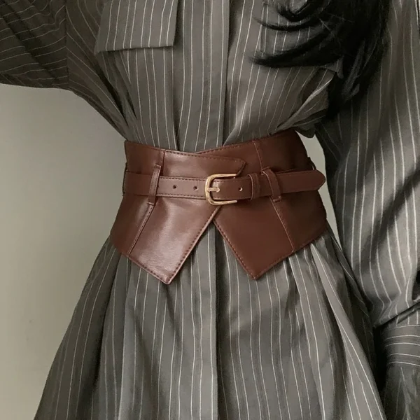 Belt women fashion with dress overcoat design elastic elastic elastic belt black niche with wide version of the belt - Image 6