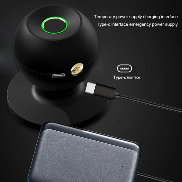 Smart Lock Fingerprint Door Knob Rechargeable Electronic Door Lock with Keys TUYA App Control for Bedrooms Cloakroom - Image 5