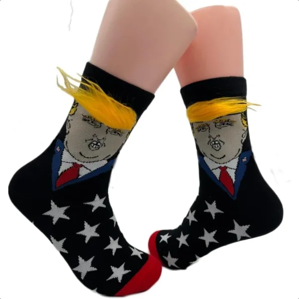 Elitelement Trump Socks with Hair 2024 Trump Hair Socks Gift