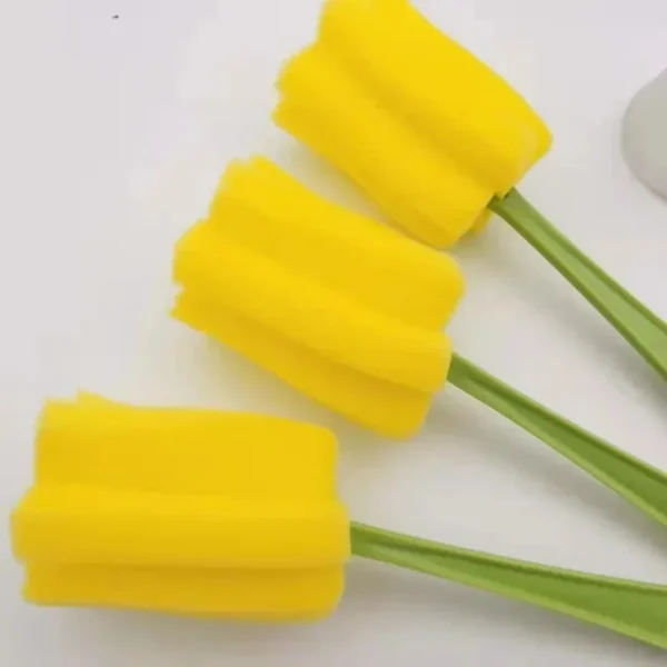 Bottle Brush Sponge Durable Baby Pacifier Cup Nipple Cleaning Brushes Set Handheld Soft Head Cleaning Supplies Cleaning Tools - Image 2
