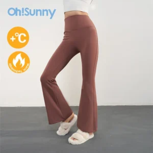 OhSunny Winter Warm Thick Yoga Pants 2024 New Flare Leggings High Waist Stretchy Breathable Fitness Trouser Women Workout Long