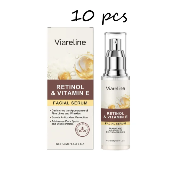 Viareline Retinol Facial Serum Gentle Hydrating Remove Dark Spots Fade Fine Lines Lasting Booster Glowing Daily Skin Face Serum - Image 7