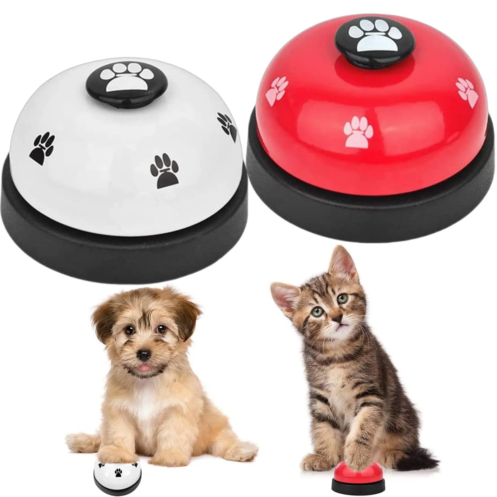 Dog Doorbells, 1 Pcs Metal Bell Dog Training with Non Skid Rubber Bottoms Dog Door Bell for Potty Training Clear Ring Pet Tool