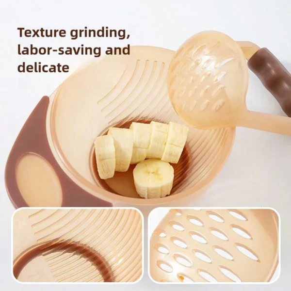 2/3 Pcs Baby Food Grinding Bowl Set Manual Fruit Puree Maker Food Processing Bowl & Grinder With Baby Fruit Feeder Pacifier - Image 2
