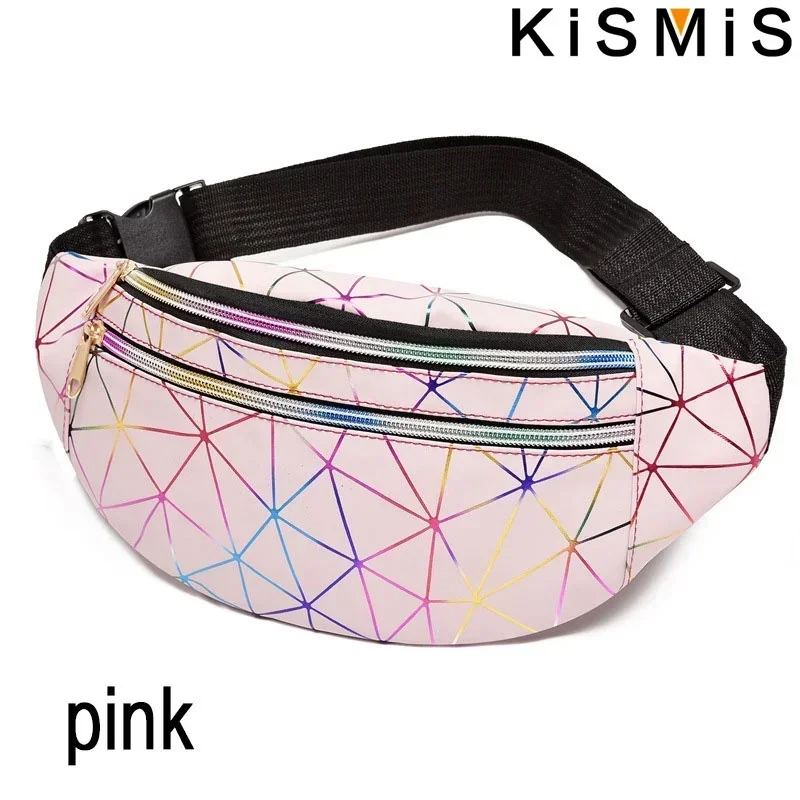 KISMIS Holographic Waist Pack Bags for Women Glitter Fanny Pack Waterproof Belt Bag Fashion Laser Waist Pack Phone Pouch - Image 7