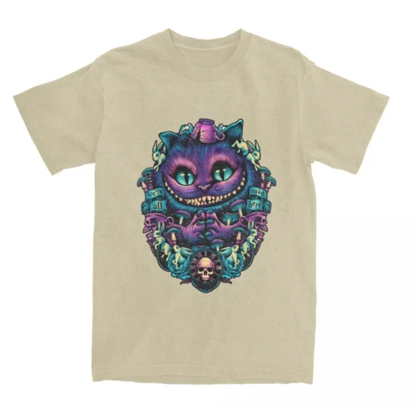 Cheshire Cat Shirt Alice in Wonderland Graphic T Shirt Men Cotton T-Shirts O Neck Tee Shirt Short Sleeve Clothing Gift Idea - Image 4