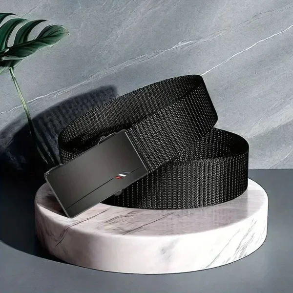 Men's Outdoor Leisure Sports Belt, Desdentado liberação rápida, fivela automática, preto, qualidade - Image 6