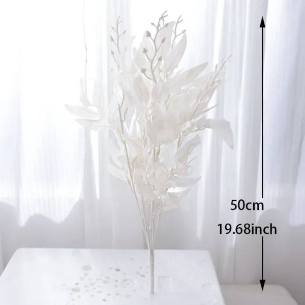50cm Artificial Plants Leaf Green Long Branch Fake Eucalyptus Flower Arrangement Accessories Wedding Home Decoration Fake Floral - Image 6